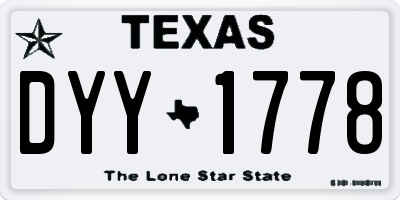 TX license plate DYY1778