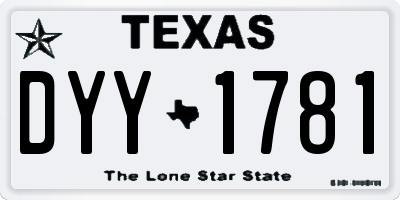 TX license plate DYY1781