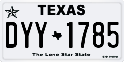 TX license plate DYY1785