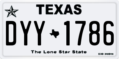 TX license plate DYY1786