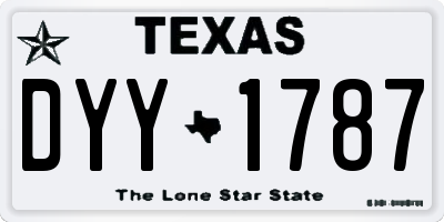 TX license plate DYY1787