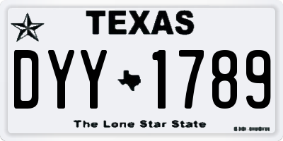 TX license plate DYY1789