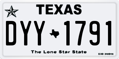 TX license plate DYY1791