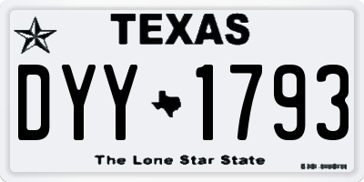 TX license plate DYY1793