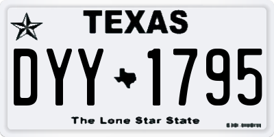 TX license plate DYY1795