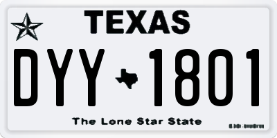 TX license plate DYY1801
