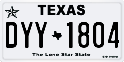 TX license plate DYY1804