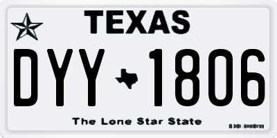 TX license plate DYY1806