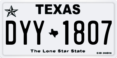 TX license plate DYY1807