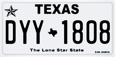 TX license plate DYY1808