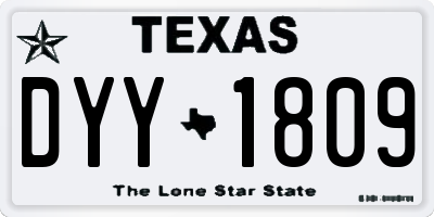 TX license plate DYY1809