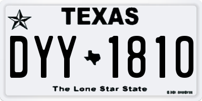TX license plate DYY1810