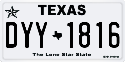 TX license plate DYY1816