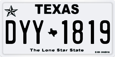 TX license plate DYY1819