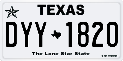 TX license plate DYY1820