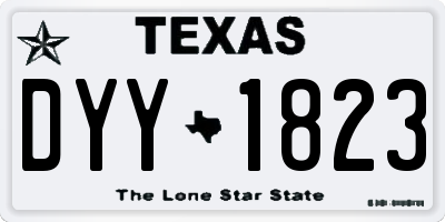 TX license plate DYY1823