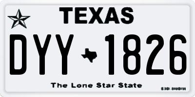 TX license plate DYY1826