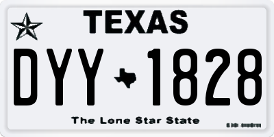 TX license plate DYY1828