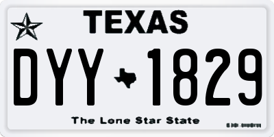 TX license plate DYY1829