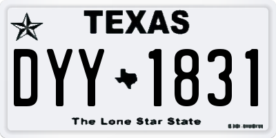 TX license plate DYY1831