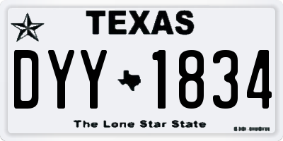 TX license plate DYY1834