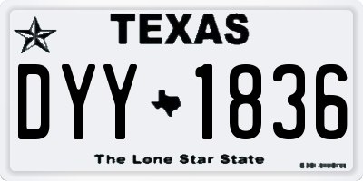 TX license plate DYY1836