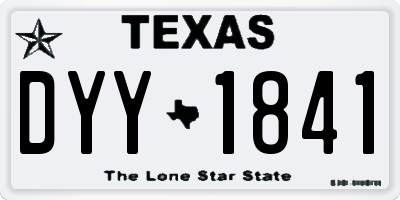TX license plate DYY1841