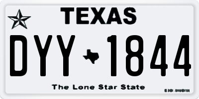 TX license plate DYY1844