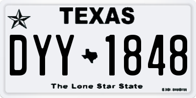 TX license plate DYY1848