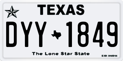 TX license plate DYY1849