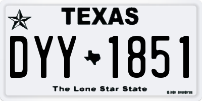 TX license plate DYY1851