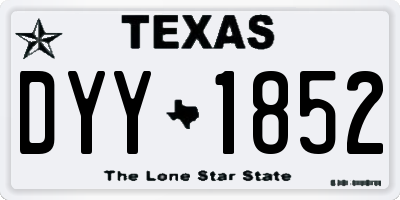 TX license plate DYY1852