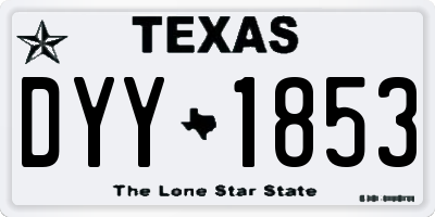 TX license plate DYY1853