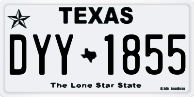 TX license plate DYY1855