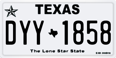 TX license plate DYY1858