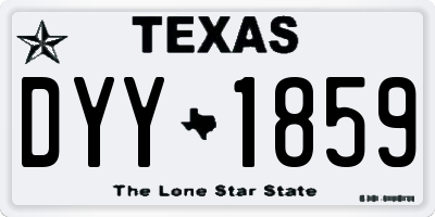 TX license plate DYY1859