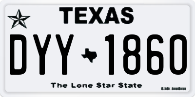 TX license plate DYY1860