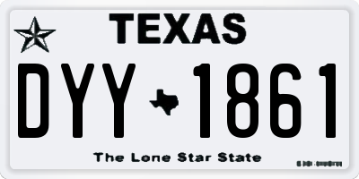 TX license plate DYY1861