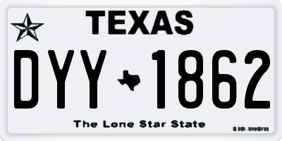 TX license plate DYY1862