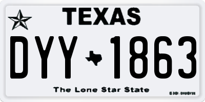 TX license plate DYY1863