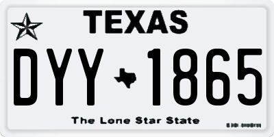 TX license plate DYY1865
