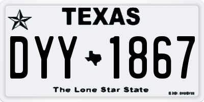 TX license plate DYY1867