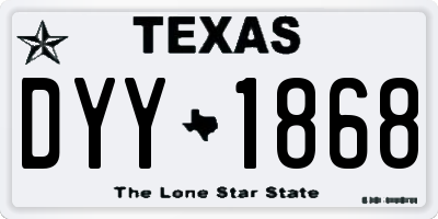 TX license plate DYY1868