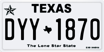 TX license plate DYY1870