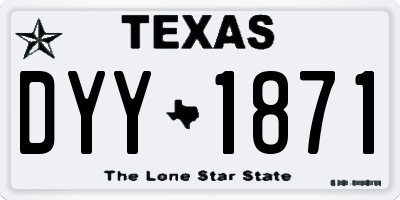TX license plate DYY1871