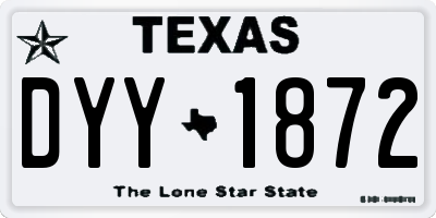 TX license plate DYY1872