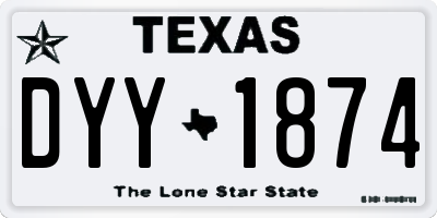 TX license plate DYY1874