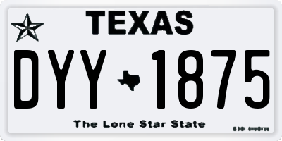 TX license plate DYY1875