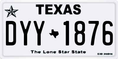 TX license plate DYY1876
