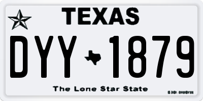 TX license plate DYY1879